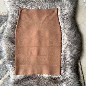 Camel Beige Knit Bandage Stretch Skirt size S